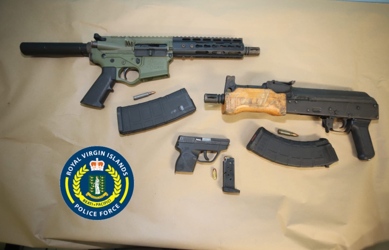 FIREARMS AND AMMUNITION RECOVERED IN POLICE OPERATION